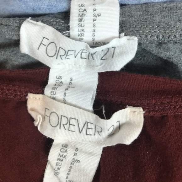 BUNDLE 3 Basic Long Sleeve Shirts Sz S Forever 21 - Picture 2 of 3